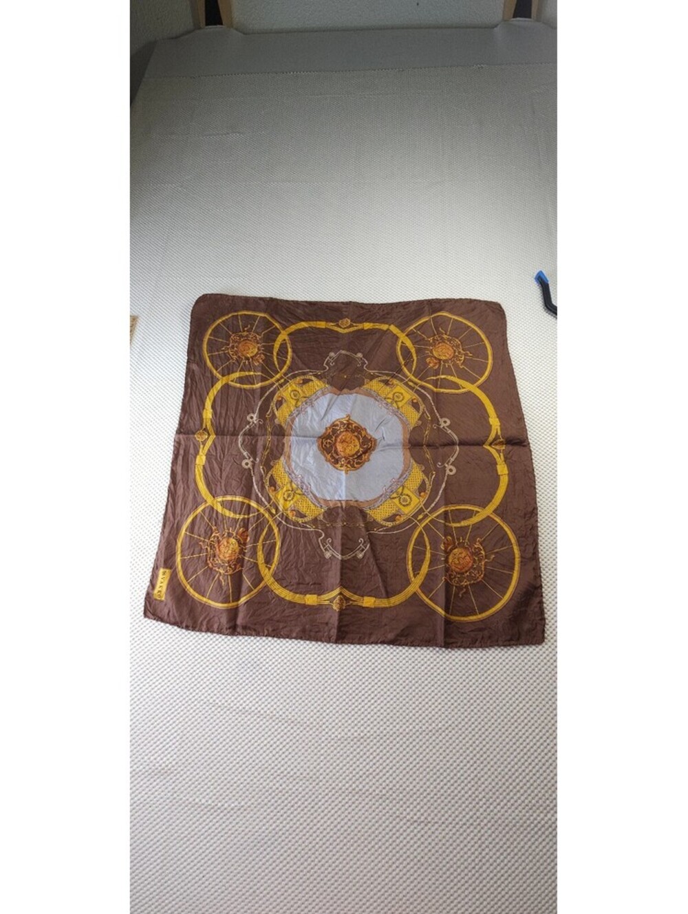 VIA KYO Brown and Yellow Decorative 100% Silk Scarf